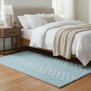 2HDRWti.png Handmade Chevron Wool Rug-6428-LT. CYAN