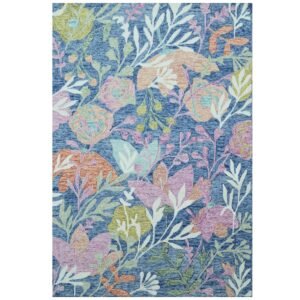 CVlPcjm.jpg Handmade Floral Wool Rug-6432-Teal blue