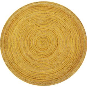 Handwoven Round Jute Rug-Spiral 6009-Natural/Gold
