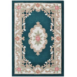 Traditional Handmade Wool Rug-Avolon-Turquoise