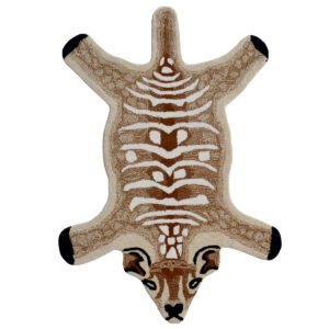 Handmade Jungle Kids Wool Rug-Deer 6327-Brown