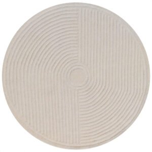 htlux6404ivo160160.jpg Contemporary Round Rug-Luxury 6404-Ivory