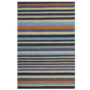 htstrp6389grymlt.jpg Designer Handmade Striped Wool Rug-6283-Grey Multi