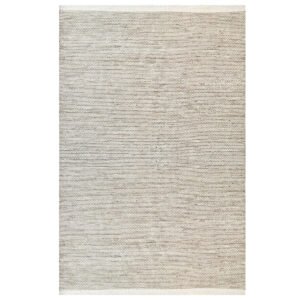 Handwoven Boondi Wool Rug-Ivory/Fawn