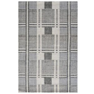 Handwoven Woolen Rug-Bushra 6324-Ivory/Charcoal