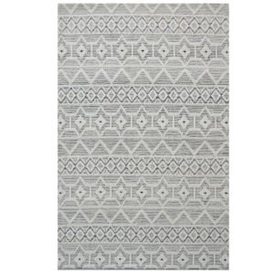 hwmaky6383ivoblk.jpg Designer Handwoven Wool Rug-Mackay 6383-Ivory