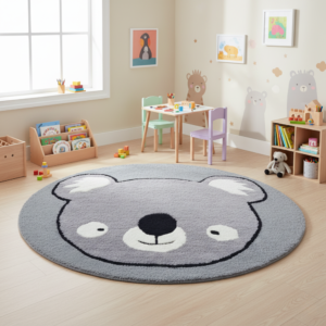 qn0be3J.png Handmade BEAR Wool Rug-6434-Grey