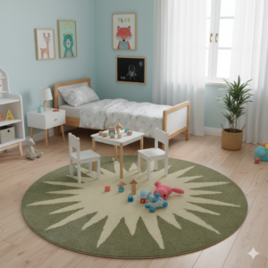 rvnoMhI.png Handmade Round Wool Rug- Transit 6329-Cream Sea Green